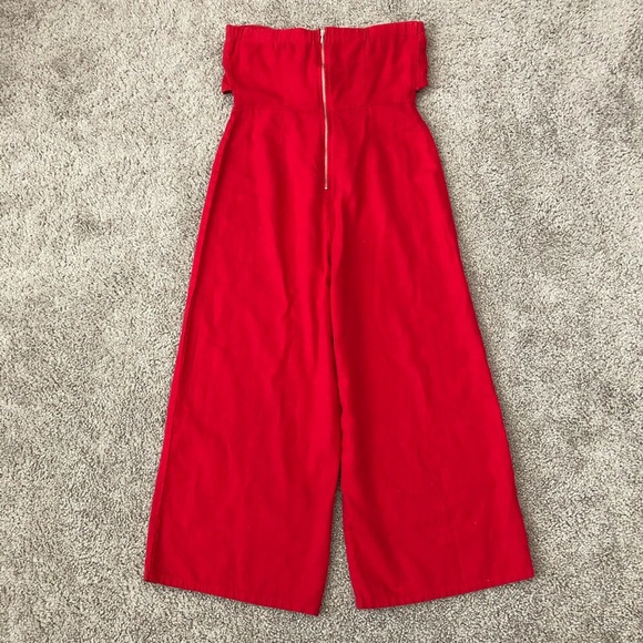 Gypsies & Moonlight Jumpsuit Womens Size 7 Red Strapless Cropped - Picture 10 of 14